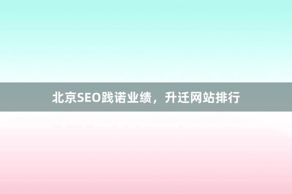北京SEO践诺业绩，升迁网站排行